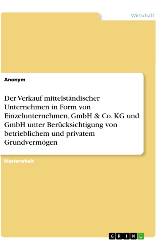 Der Verkauf mittelständischer Unternehmen in Form von Einzelunternehmen, GmbH & Co. KG und GmbH unter Berücksichtigung von betrieblichem und privatem Grundvermögen - Image 1