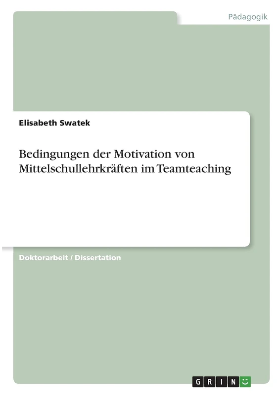 Bedingungen der Motivation von Mittelschullehrkräften im Teamteaching