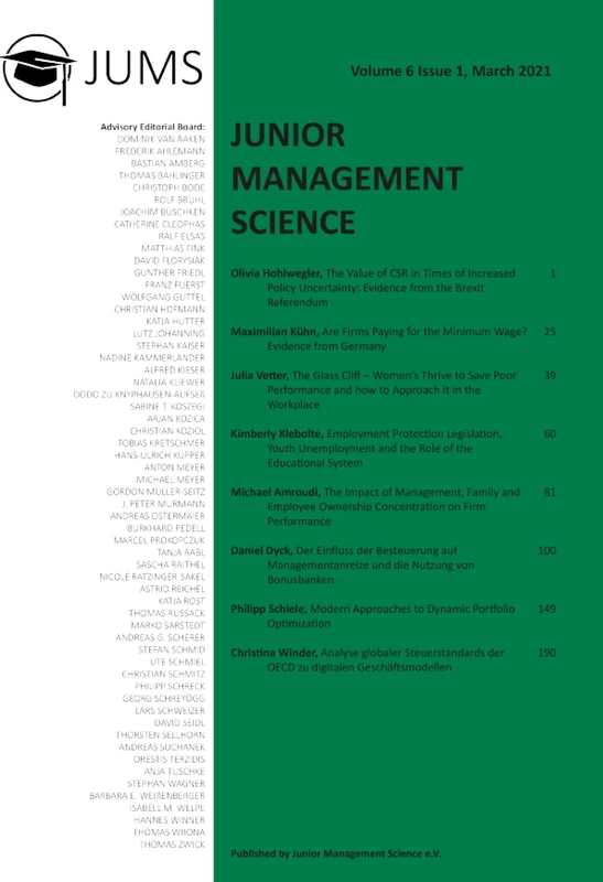 Junior Management Science, Volume 6, Issue 1, March 2021
