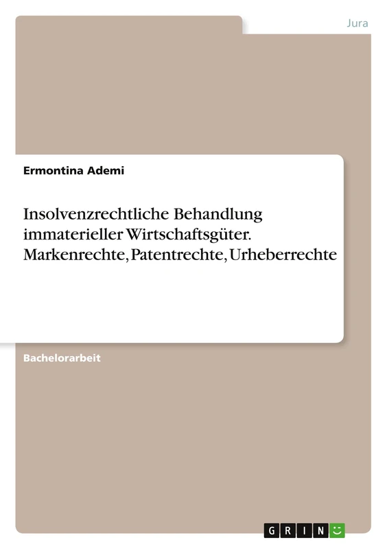 Insolvenzrechtliche Behandlung immaterieller Wirtschaftsgüter. Markenrechte, Patentrechte, Urheberrechte - Image 1