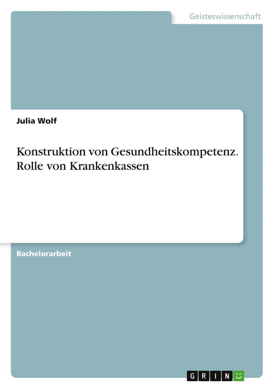 Konstruktion von Gesundheitskompetenz. Rolle von Krankenkassen - Image 1