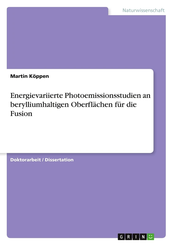 Energievariierte Photoemissionsstudien an berylliumhaltigen Oberflächen für die Fusion - Image 1
