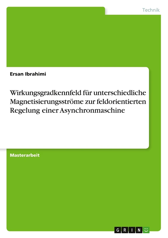 Wirkungsgradkennfeld für unterschiedliche Magnetisierungsströme zur feldorientierten Regelung einer Asynchronmaschine