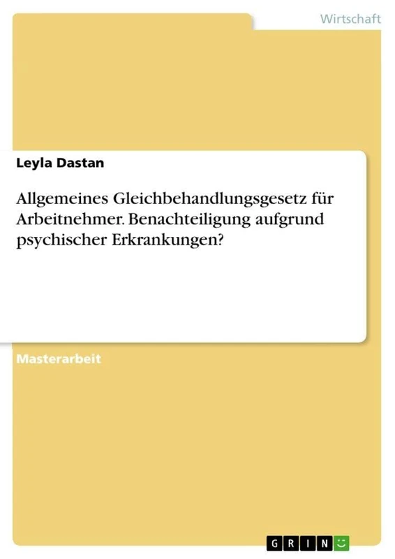 Allgemeines Gleichbehandlungsgesetz für Arbeitnehmer. Benachteiligung aufgrund psychischer Erkrankungen? - Image 1