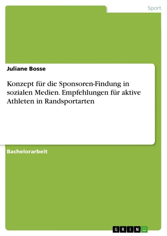 Konzept für die Sponsoren-Findung in sozialen Medien. Empfehlungen für aktive Athleten in Randsportarten - Image 1