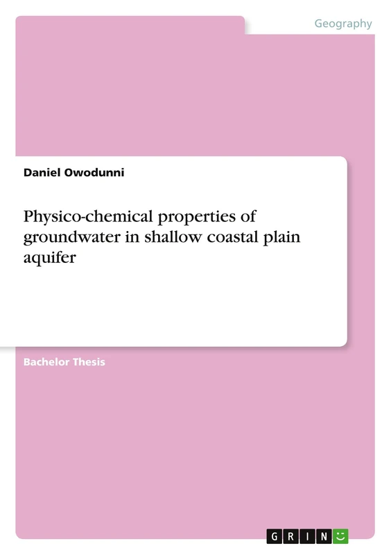 Physico-chemical properties of groundwater in shallow coastal plain aquifer