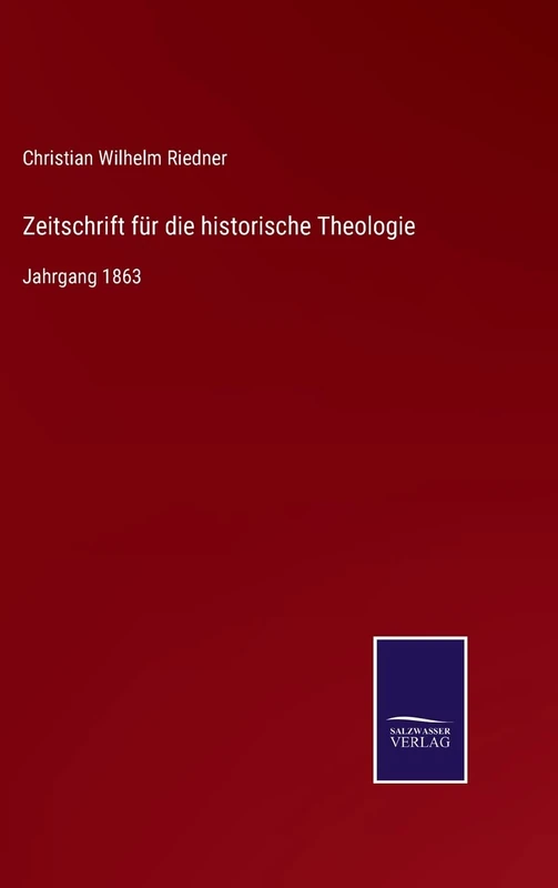 Zeitschrift für die historische Theologie: Jahrgang 1863 - Image 1