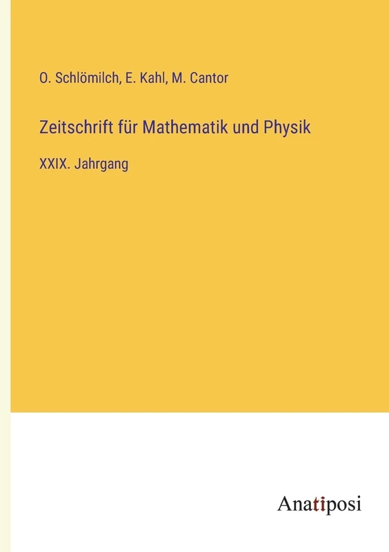 Zeitschrift für Mathematik und Physik: XXIX. Jahrgang - Image 1