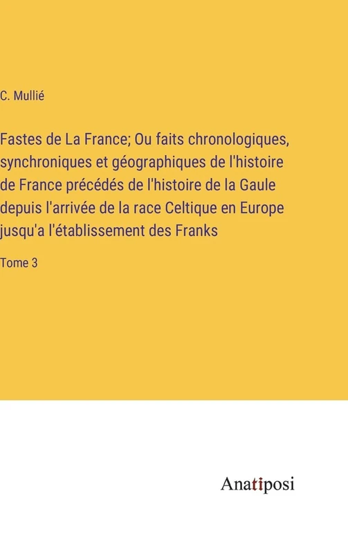 Fastes de La France; Ou faits chronologiques, synchroniques et géographiques de l'histoire de France précédés de l'histoire de la Gaule depuis ... jusqu'a l'établissement des Franks: Tome 3
