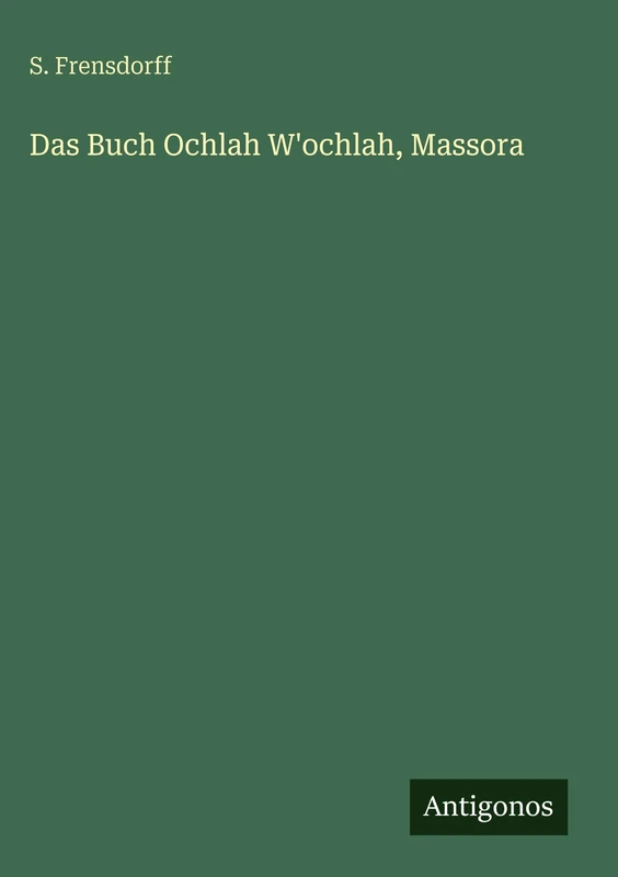 Das Buch Ochlah W'ochlah, Massora - Image 1