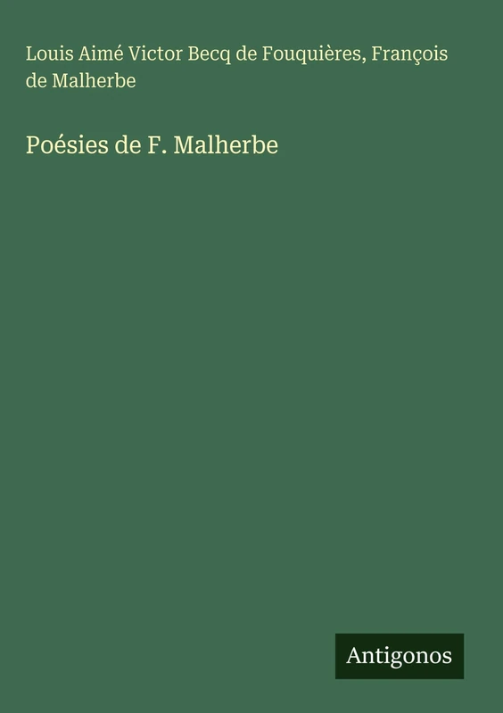 Poésies de F. Malherbe