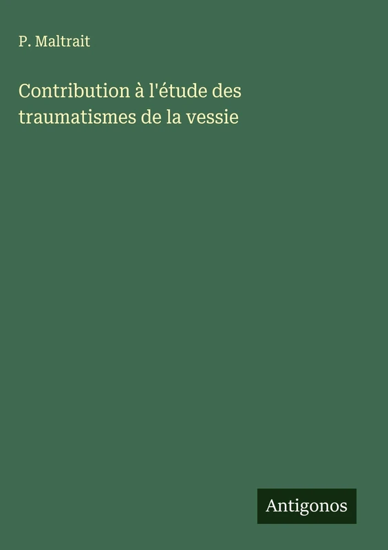 Contribution à l'étude des traumatismes de la vessie