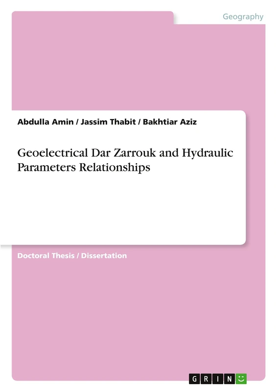 Geoelectrical Dar Zarrouk and Hydraulic Parameters Relationships