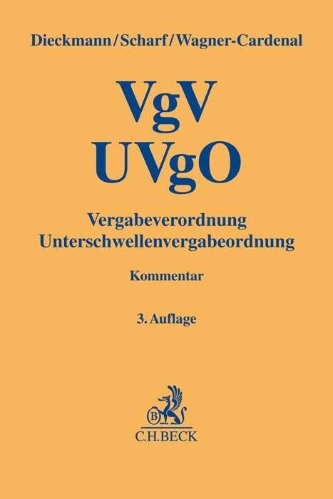 VgV - UVgO: Vergabeverordnung, Unterschwellenvergabeordnung