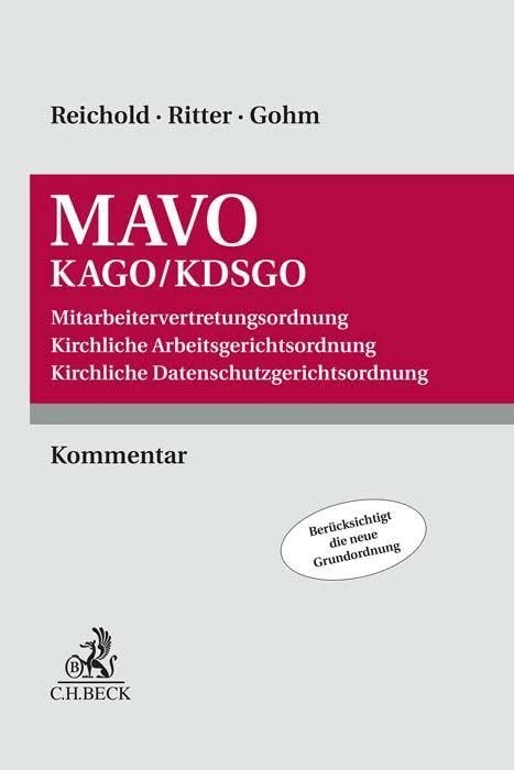MAVO/KAGO/KDSGO: Mitarbeitervertretungsordnung, Kirchliche Arbeitsgerichtsordnung, Kirchliche Datenschutzgerichtsordnung - Image 1