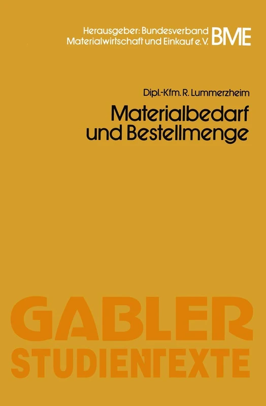Materialbedarf und Bestellmenge (Gabler-Studientexte) - Image 1