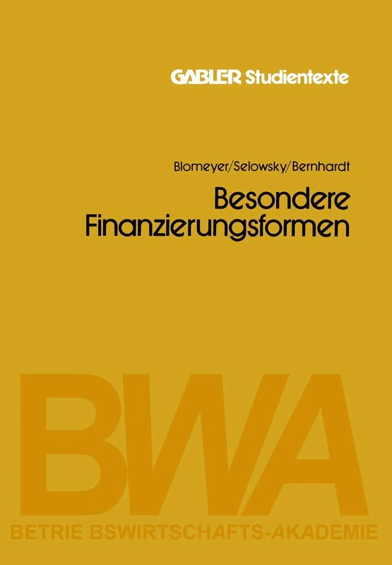 Besondere Finanzierungsformen (Gabler-Studientexte)