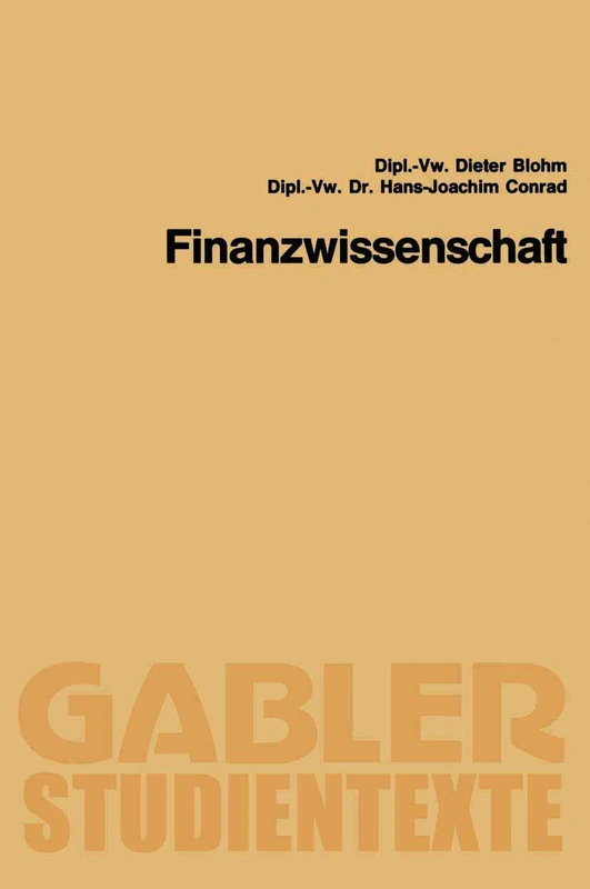 Finanzwissenschaft (Gabler-Studientexte)