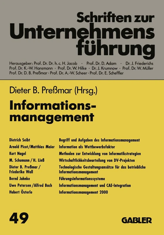 Informationsmanagement (Schriften zur Unternehmensführung) (German Edition): 49