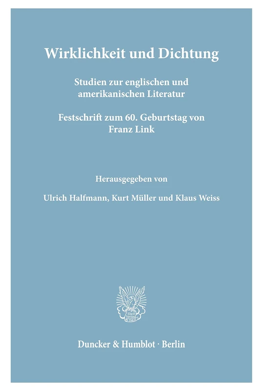 Duncker & Humblot - Wirklichkeit und Dichtung Studien