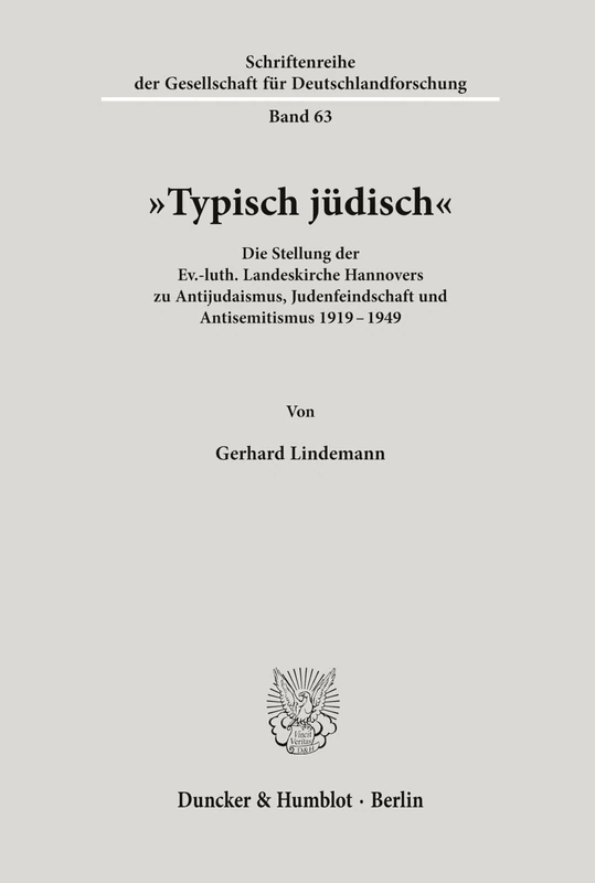 Typisch Judisch - Duncker & Humblot History Book