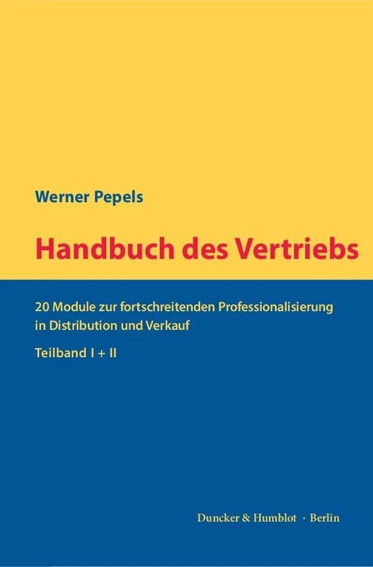 Handbuch des Vertriebs: 20 Module zur fortschreitenden Professionalisierung in Distribution und Verkauf. 2 Teilbände - Image 1