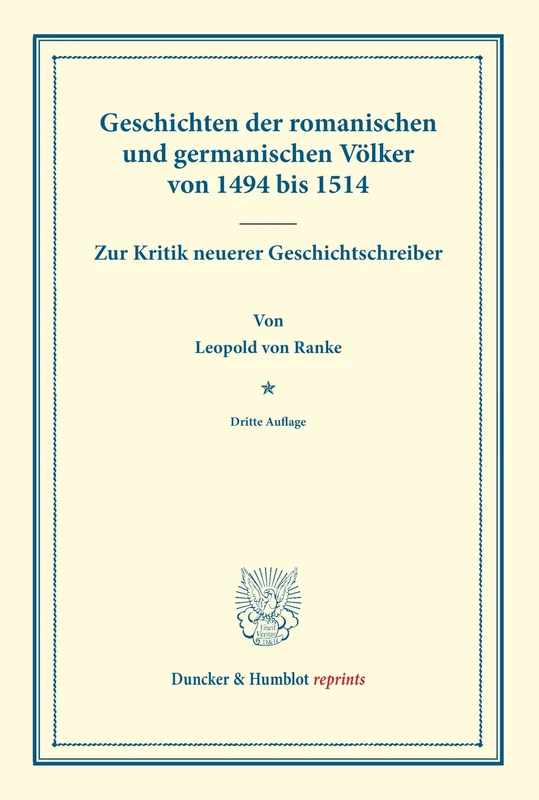Duncker & Humblot - Geschichten der romanischen und germanischen Volker
