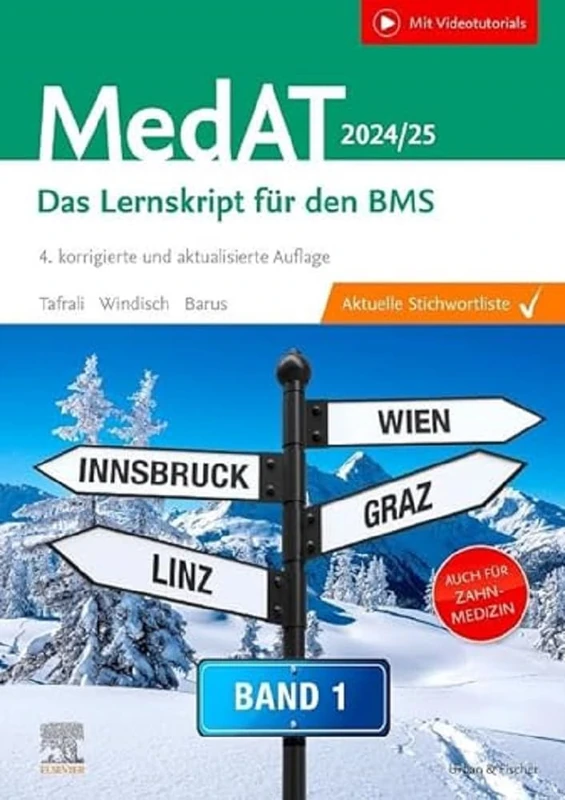 MedAT 2024/25 - Band 1: Das Lernskript für den BMS für Human- und Zahnmedizin (mit Videotutorials) (VORKLINIK - Lehrbuch - Urban & Fischer-Verlag)