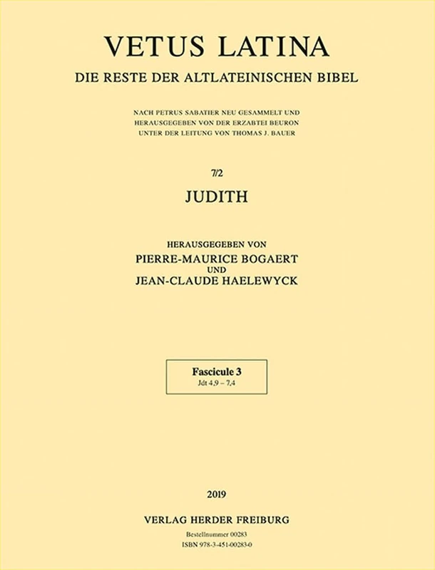 Judith: Fascicule 3: Jdt 4,9 - 7,4: 7/2.3 (Vetus Latina) - Image 1