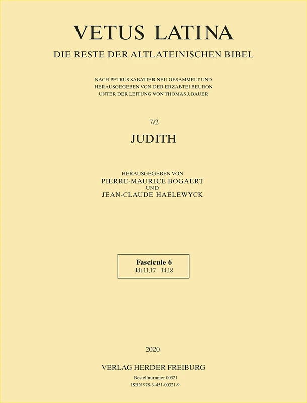 Judith: Fascicule 6: Jdt 11,17 - 14,18: 7/2 (Vetus Latina) - Image 1