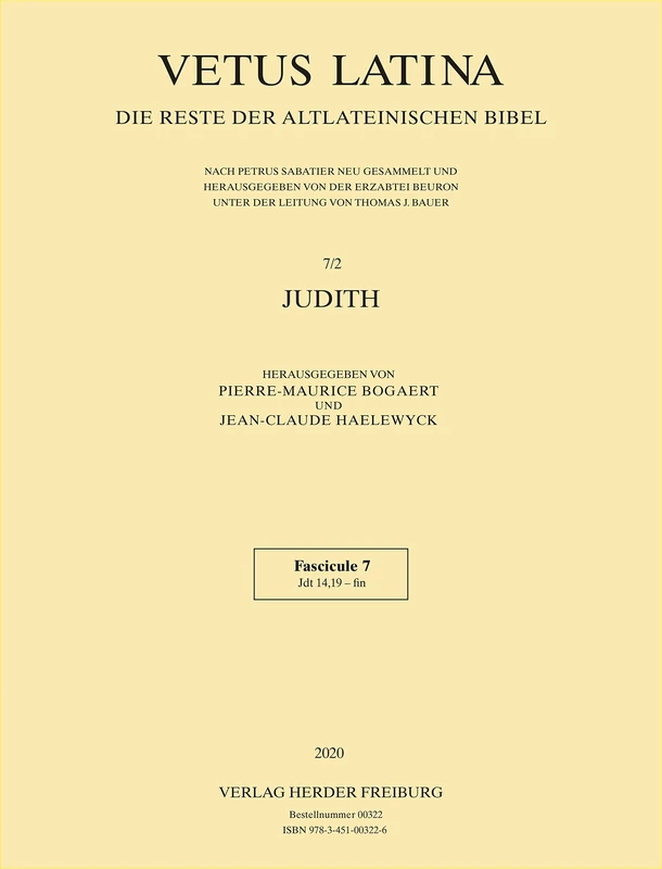 Judith: Fascicule 7: 14,19 - Fin: 7/2 (Vetus Latina) - Image 1