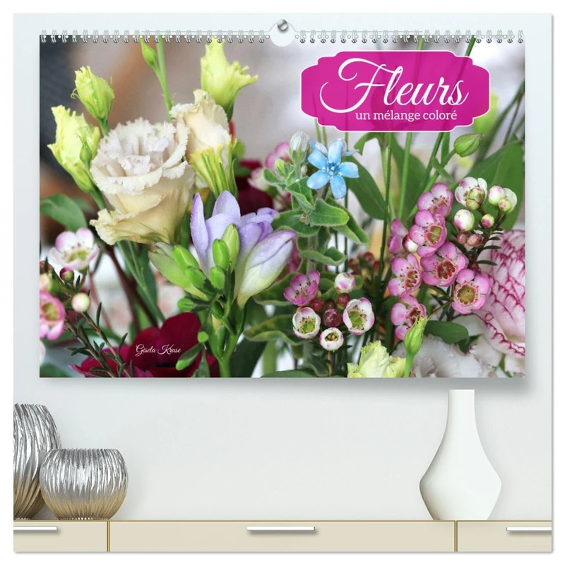 Fleurs - un mélange coloré (Calendrier mural 2026 DIN A2 vertical) calendrier de bureau: Des fleurs et des bouquets rayonnants