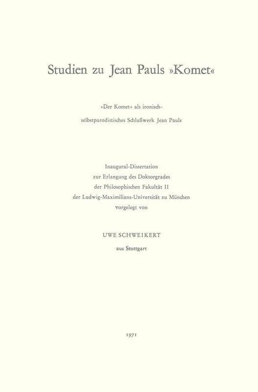 Studien zu Jean Pauls "Komet" - Image 1