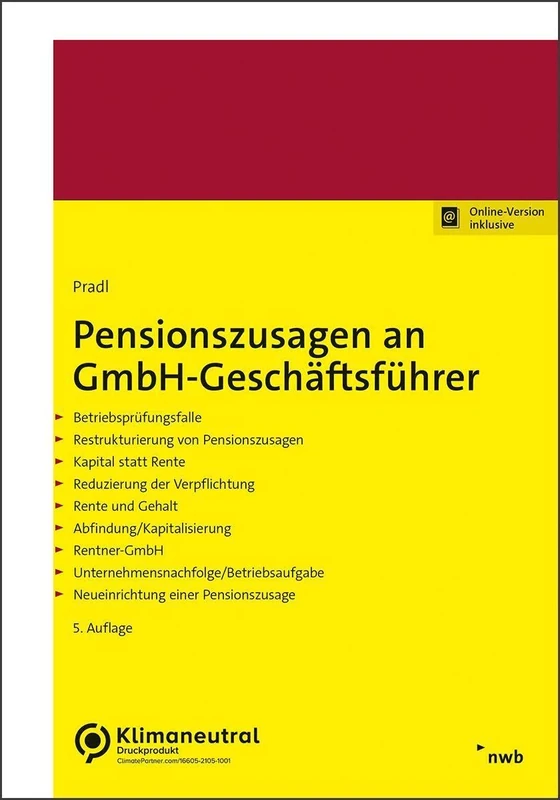 Pensionszusagen an GmbH-Geschäftsführer: Betriebsprüfungsfalle. Restrukturierung von Pensionszusagen. Kapital statt Rente. Reduzierung der ... Neueinrichtung einer Pensionszusage. - Image 1