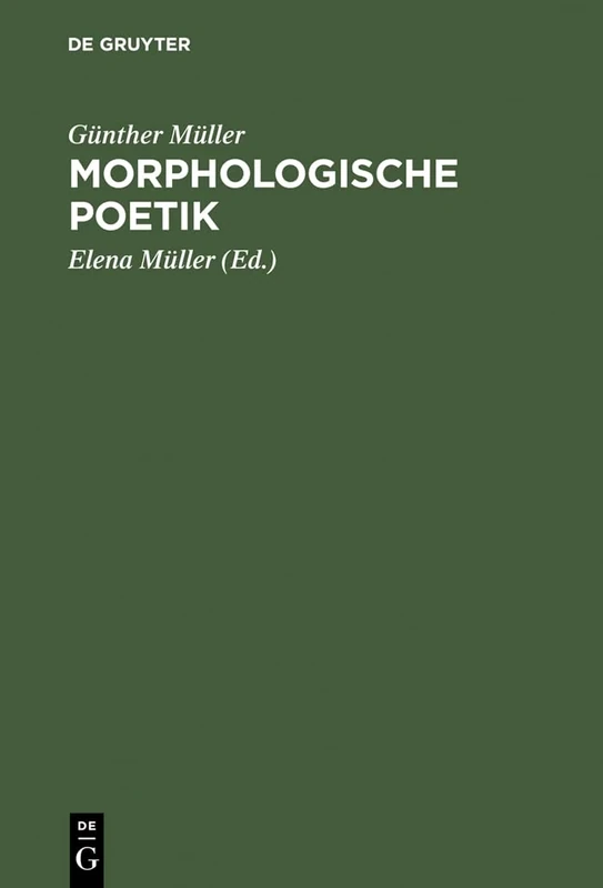Morphologische Poetik: Gesammelte Aufsätze