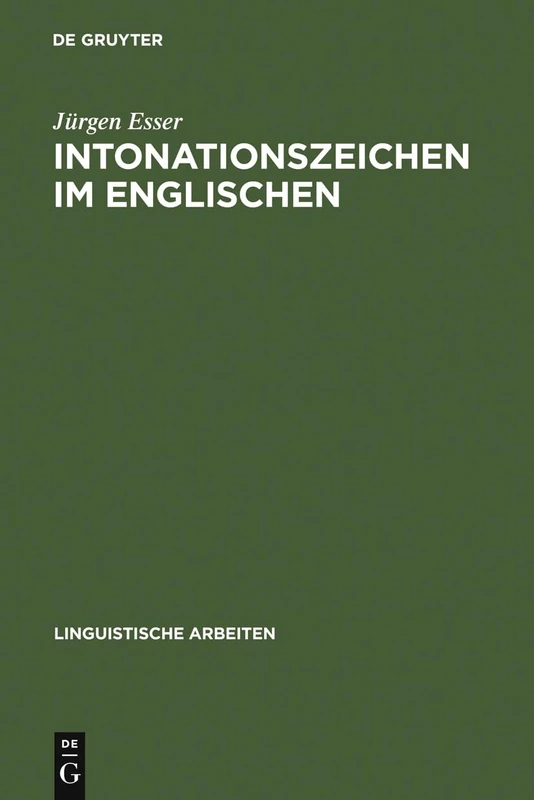 Intonationszeichen im Englischen: 29 (Linguistische Arbeiten)