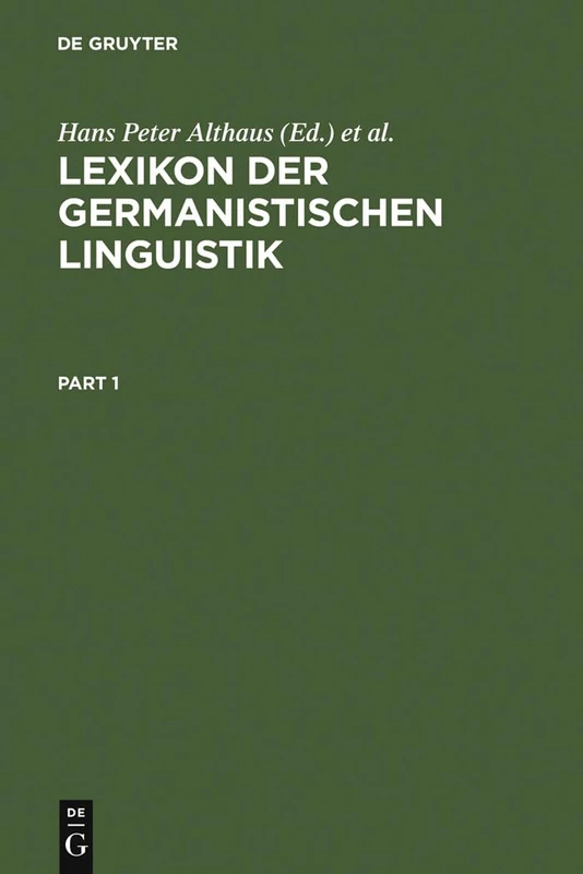 De Gruyter Lexikon Der Germanistischen Linguistik - Book