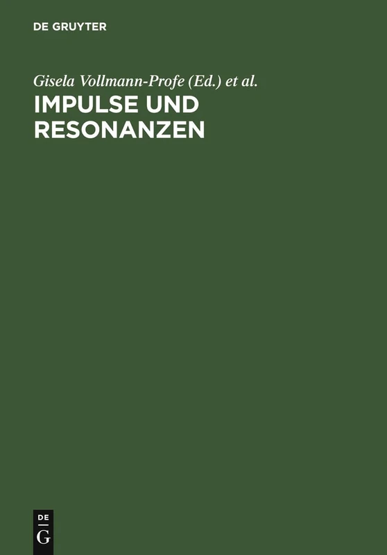 De Gruyter Impulse Und Resonanzen - Medieval History Book