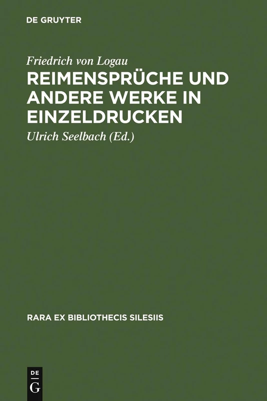 Reimenspruche Und Andere Werke in Einzeldrucken: 2 (Rara Ex Bibliothecis Silesiis) - Image 1