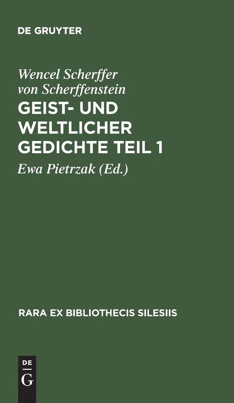 Geist- und weltlicher GedichteTeil 1: Brieg 1652: 6 (Rara Ex Bibliothecis Silesiis)