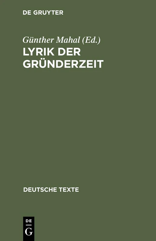 Lyrik Der Gründerzeit: 26 (Deutsche Texte)