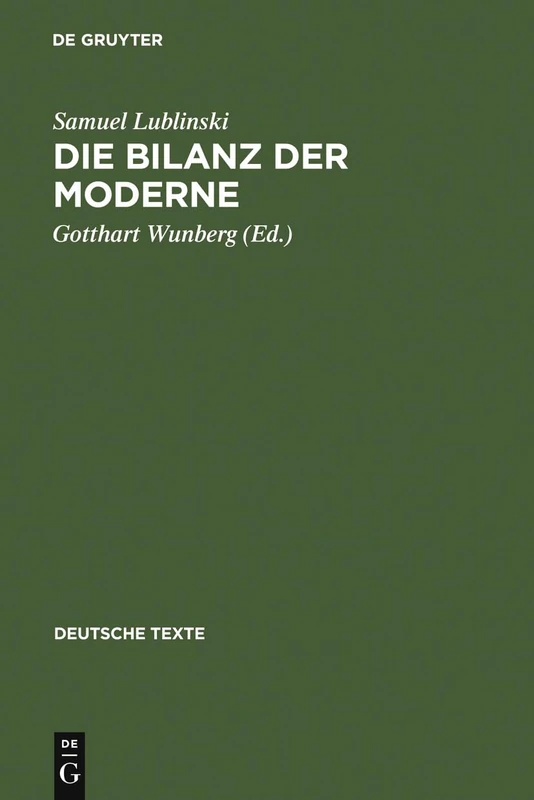 Die Bilanz der Moderne: 29 (Deutsche Texte)