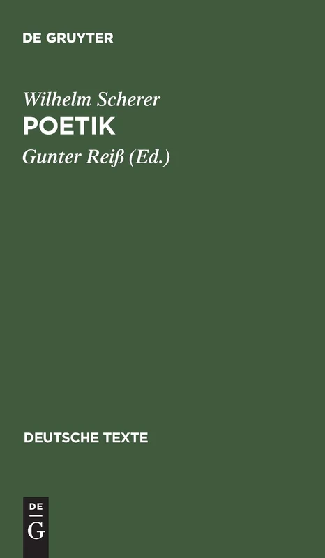 Poetik: Mit Einer Einleitung Und Materialien Zur Rezeptionsanalyse: 44 (Deutsche Texte)