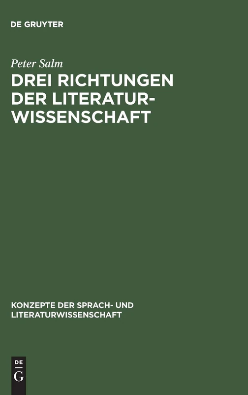 Drei Richtungen der Literaturwissenschaft: Scherer – Walzel – Staiger: 2 (Konzepte Der Sprach- Und Literaturwissenschaft)