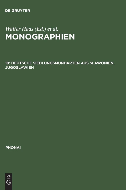 Monographien, 19, Deutsche Siedlungsmundarten aus Slawonien, Jugoslawien (Phonai) - Image 1