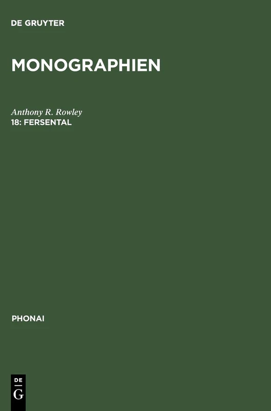 Fersental: (Val Fèrsina Bei Trient/Oberitalien). Untersuchung Einer Sprachinselmundart: 31 (Phonai) - Image 1