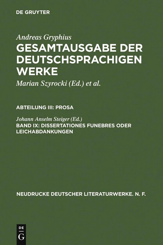 De Gruyter Dissertationes funebres oder Leichabdankungen 51 - Image 1