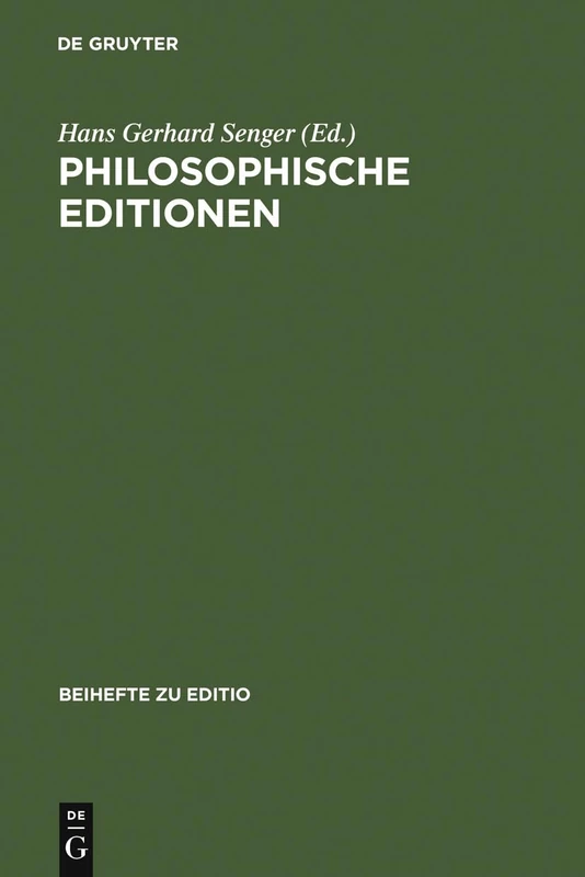Philosophische Editionen: Erwartungen an Sie - Wirkungen Durch Sie. Beiträge Zur VI. Internationalen Fachtagung Der Arbeitsgemeinschaft ... Juni 1992 in Berlin): 6 (Editio / Beihefte)