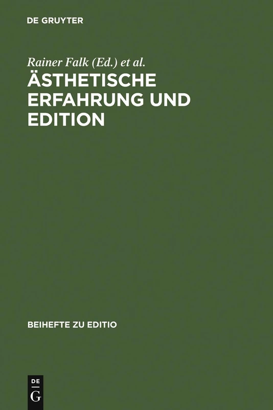 De Gruyter - Asthetische Erfahrung und Edition: 27
