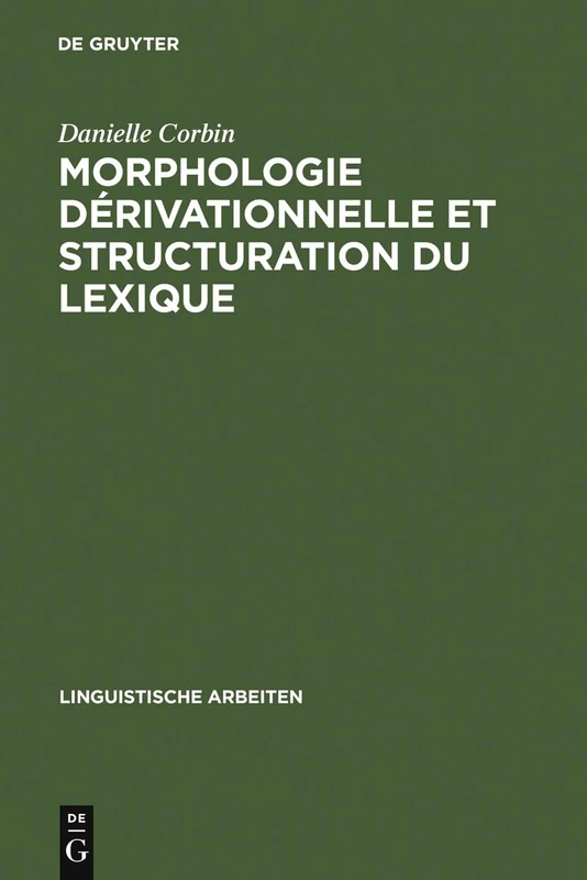 De Gruyter Morphologie derivationnelle - Vol. 2 (194)
